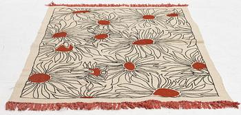 Matta, handbroderad Kelim, ca 183 x 124 cm.