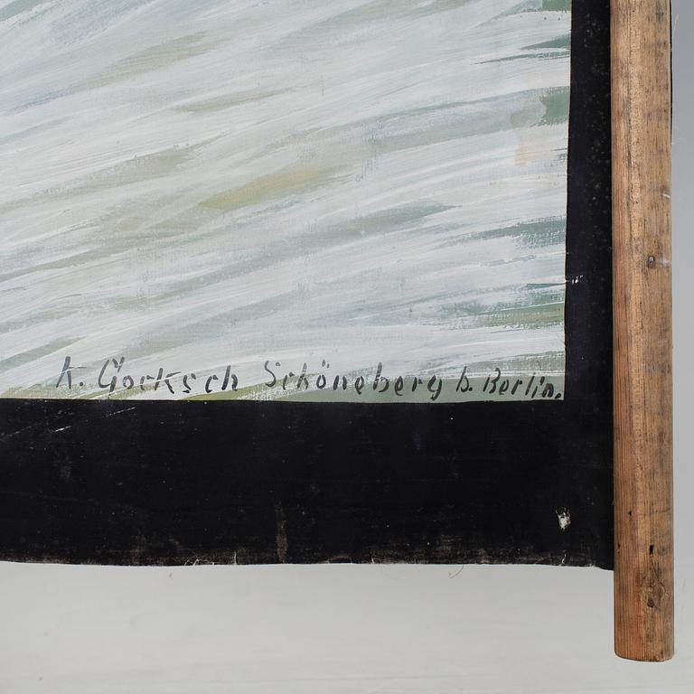 Unknown artist, gouache on paper early 20th century. Signed A Gorksch Shöneberg b. Berlin.