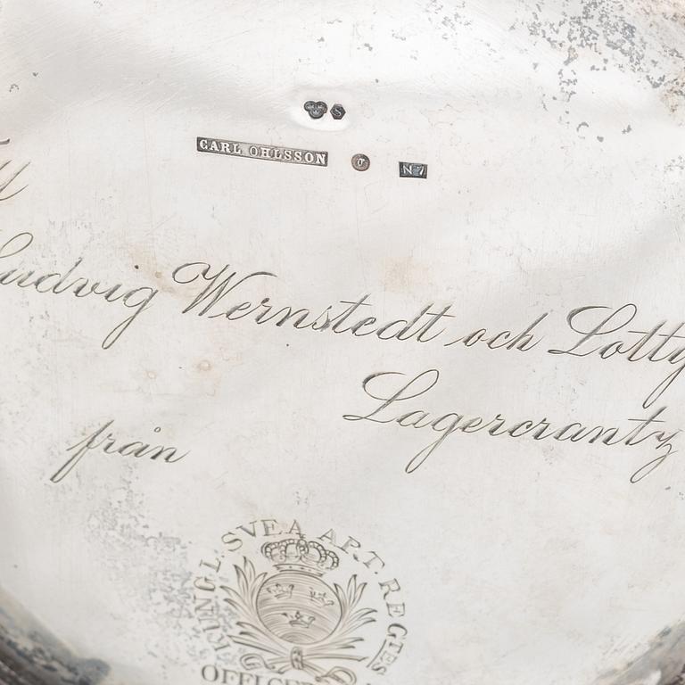 A Swedish silver coffee pot, marks of Carl Ohlsson, Karlskrona 1915.