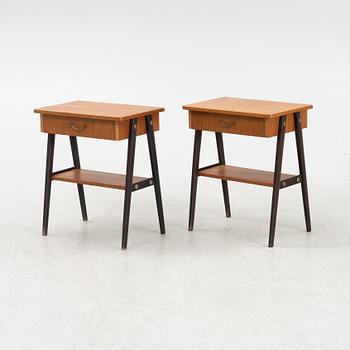 A pair of bedside tables, 1950's/60's.
