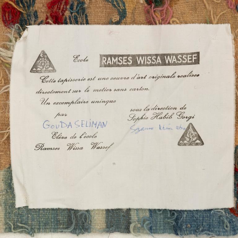 Ramses Wissa Wassef, textile, tapestry technique, approx. 50 x 44 cm.