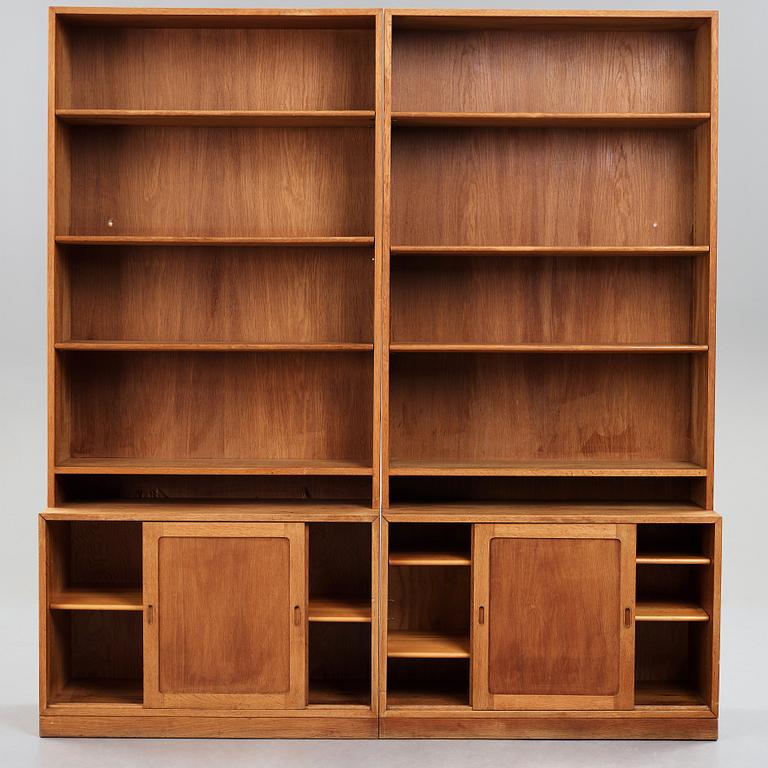 HANS J WEGNER & BØRGE MOGENSEN, a pair of book cases for Johannes Hansen, Denmark, 1940's.