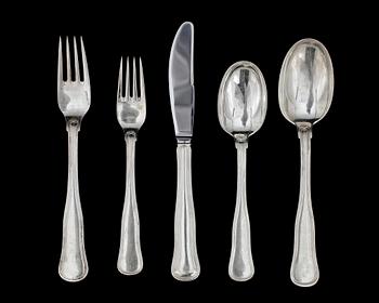 BESTICKSERVISDELAR, 10 st, silver, "Gammal Dansk", Cohr, Danmark. Totalvikt ca 560 gram.