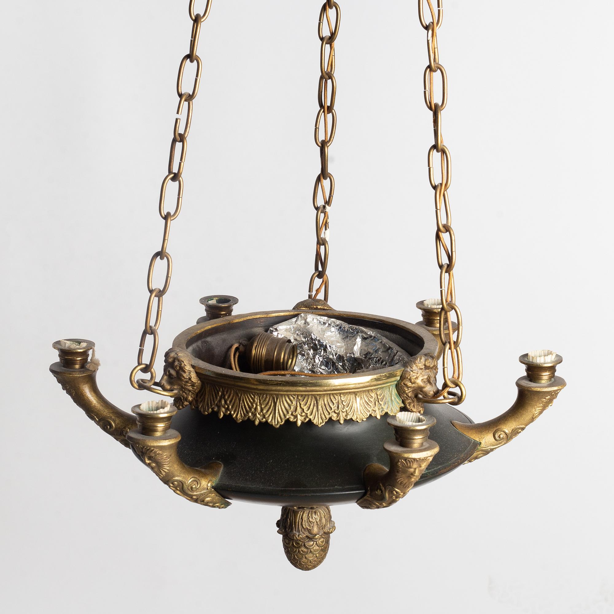 An Empire style chandelier, early 20th Century.