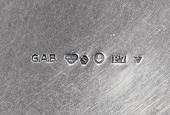 SERVIS, 3 delar, silver, empiremodell, Guldsmedsaktiebolaget, GAB, Stockholm 1917. Total vikt 800 gram.
