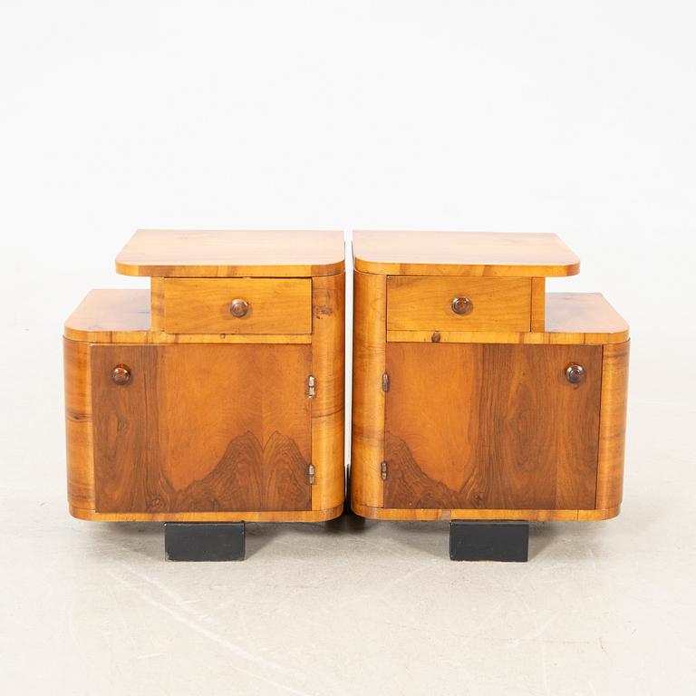 Bedside tables, a pair, Art Deco, first half of the 20th century.