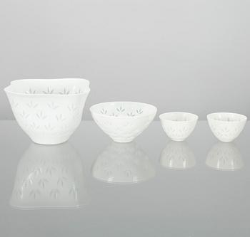 MALJOJA, 4 kpl, riisiposliinia, Friedl Holzer-Kjellberg Arabia 1900-luvun puoliväli.