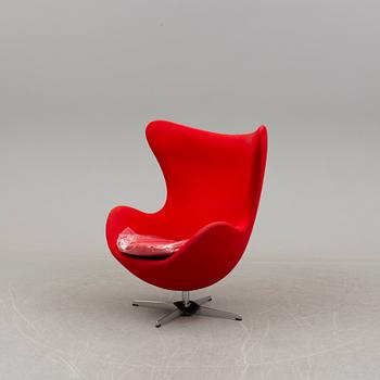 ARNE JACOBSEN, fåtölj, "Ägget", Fritz Hansen, Danmark 1900-talets andra hälft.