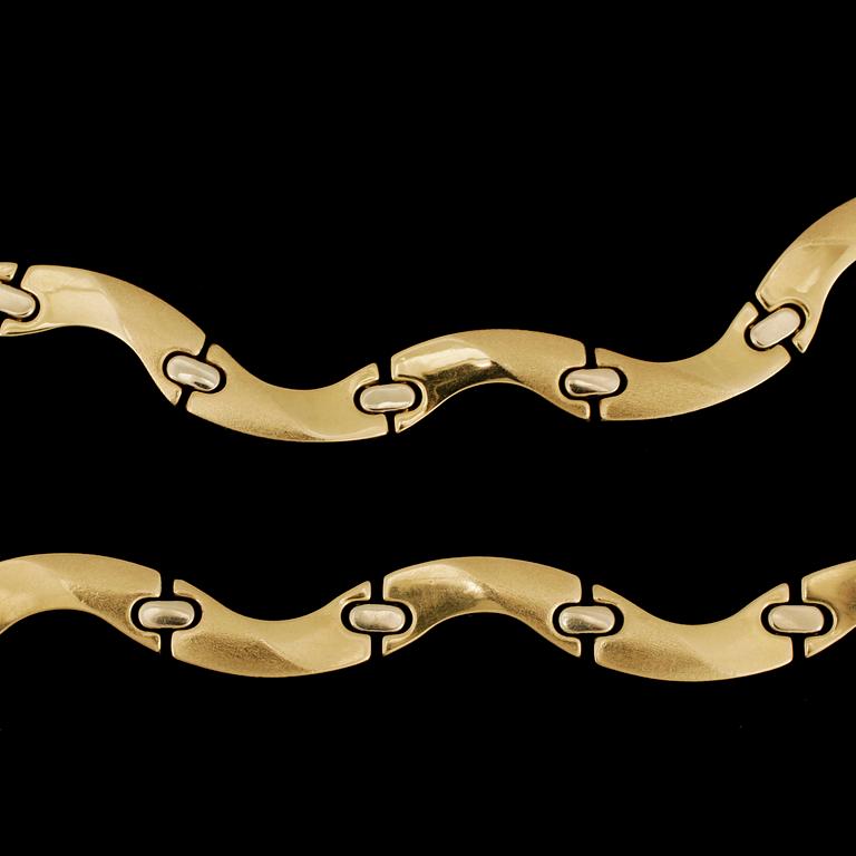 COLLIER samt ARMBAND, 18k guld, Cenzi Nazzareno, Italien, 1900-talets andra hälft. Vikt ca 52g.