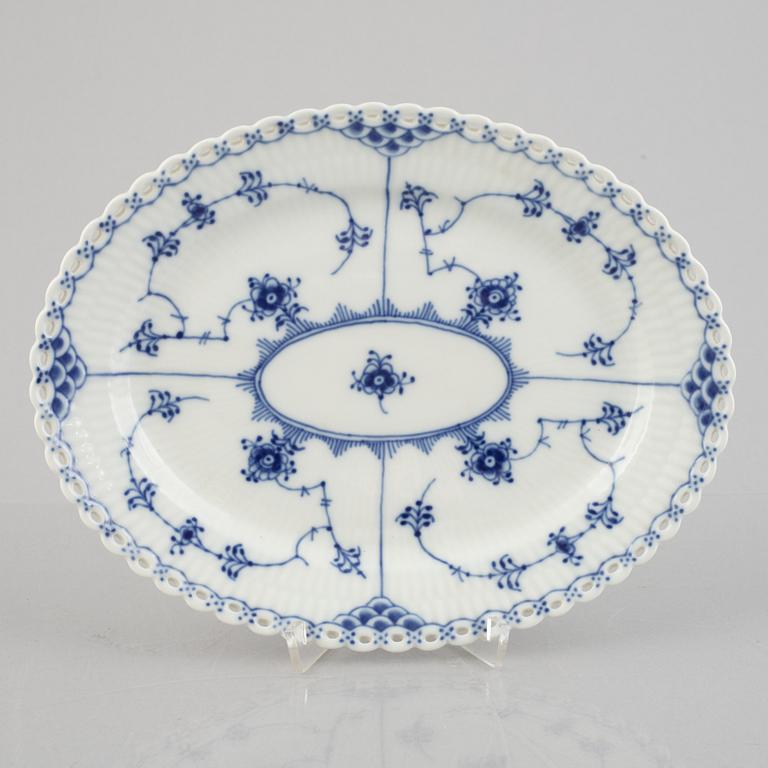A 'Blue Fluted Full Lace' porcelain serving dish, Royal Copenhagen, model 1146, 1969-73.