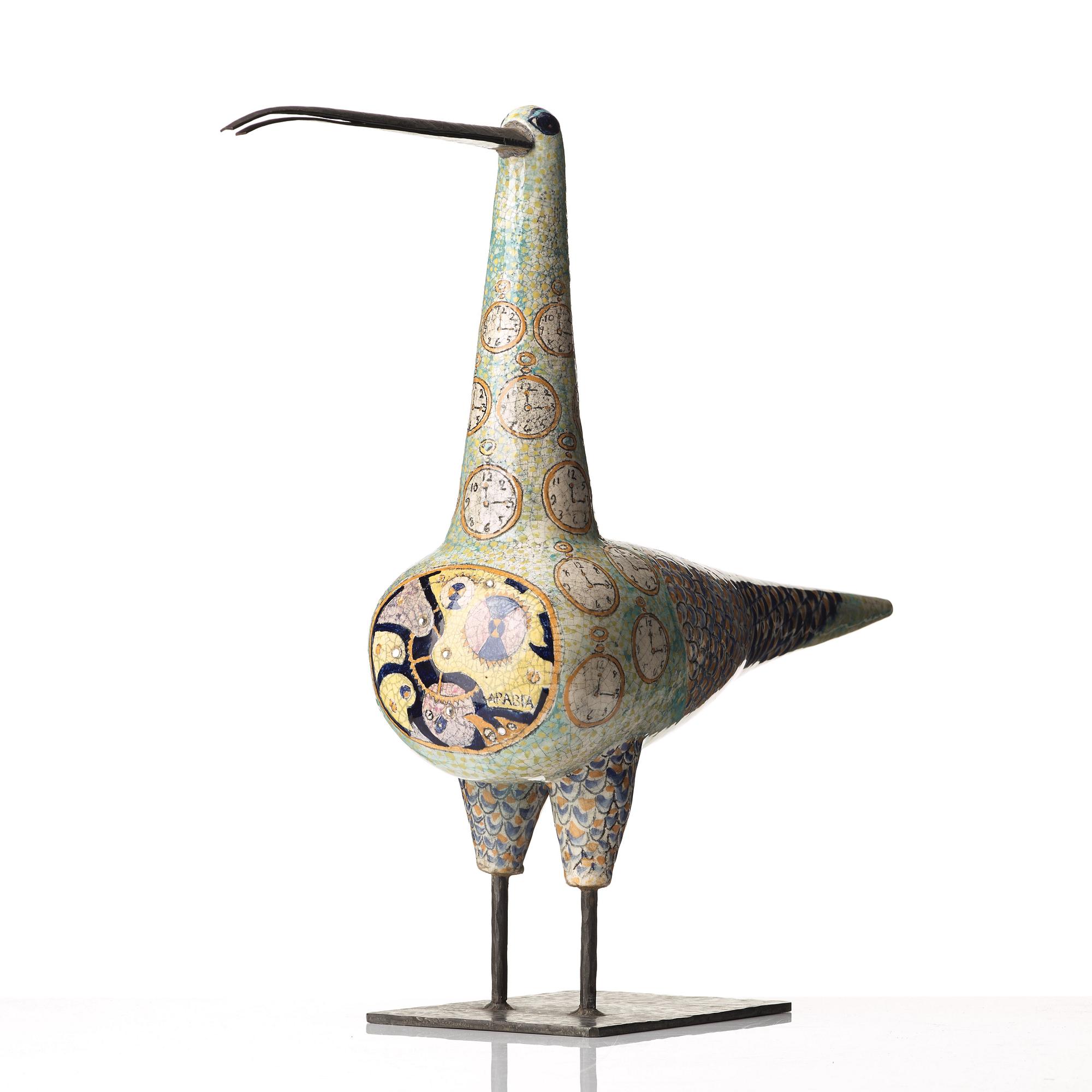 Birger Kaipiainen, a ceramic sculpture of a bird, Arabia, Finland 1958.