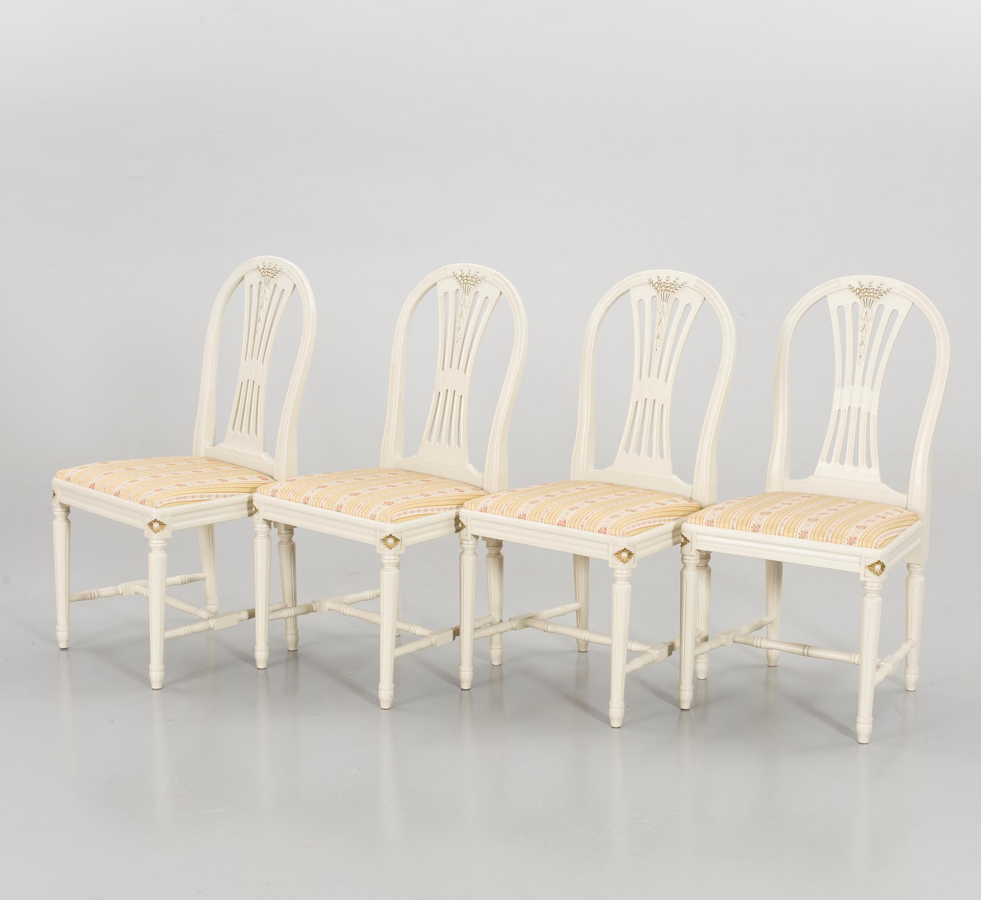 A Swedish gustavian style 5 pcs dining furniture.