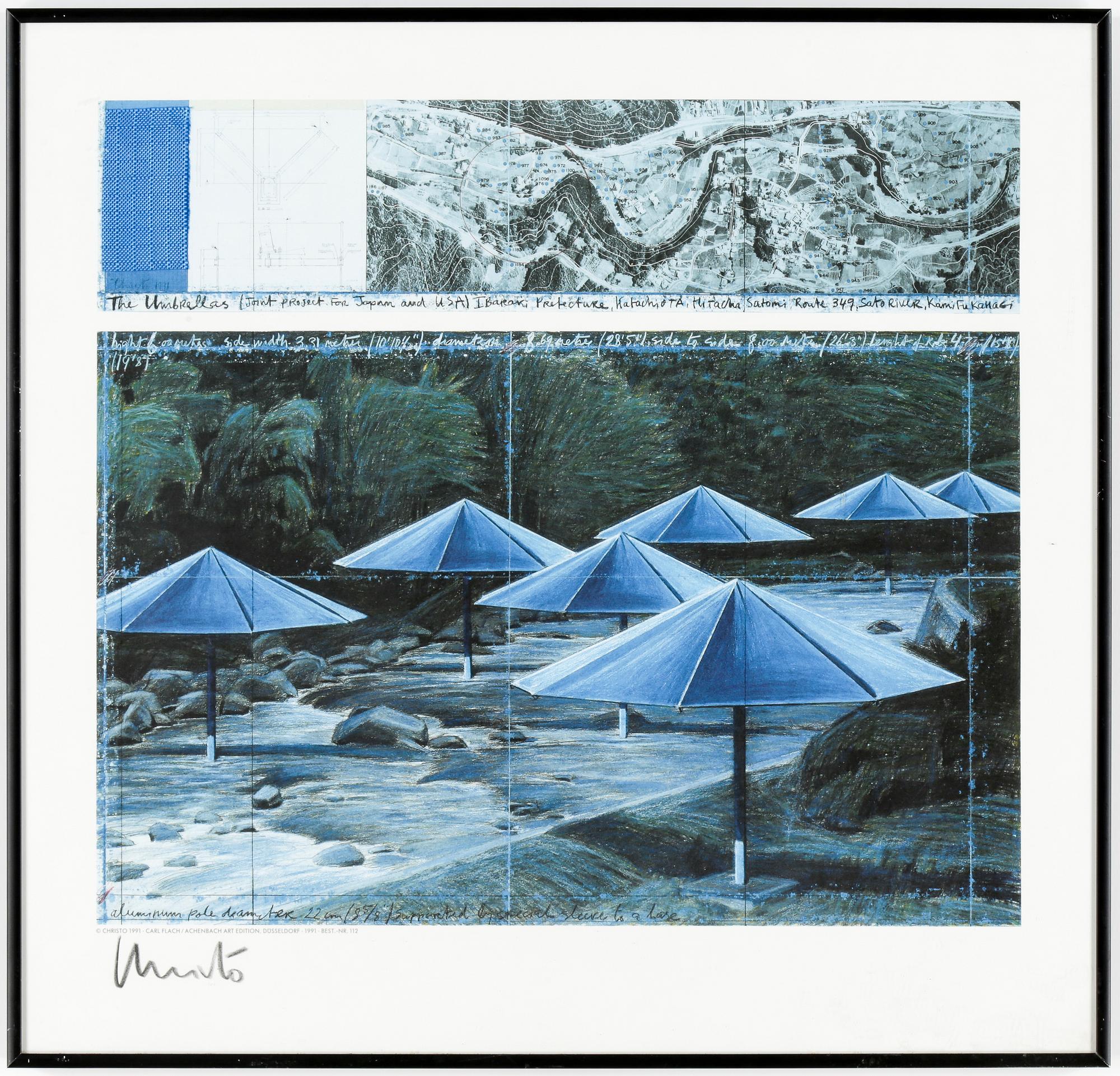 CHRISTO, färgoffset med collage, signerad.