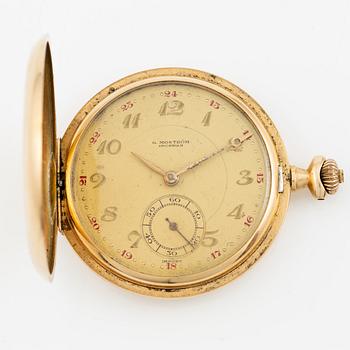 Pocket watch, "G. Moström Stockholm", 14K gold, hunter, 51.5 mm.