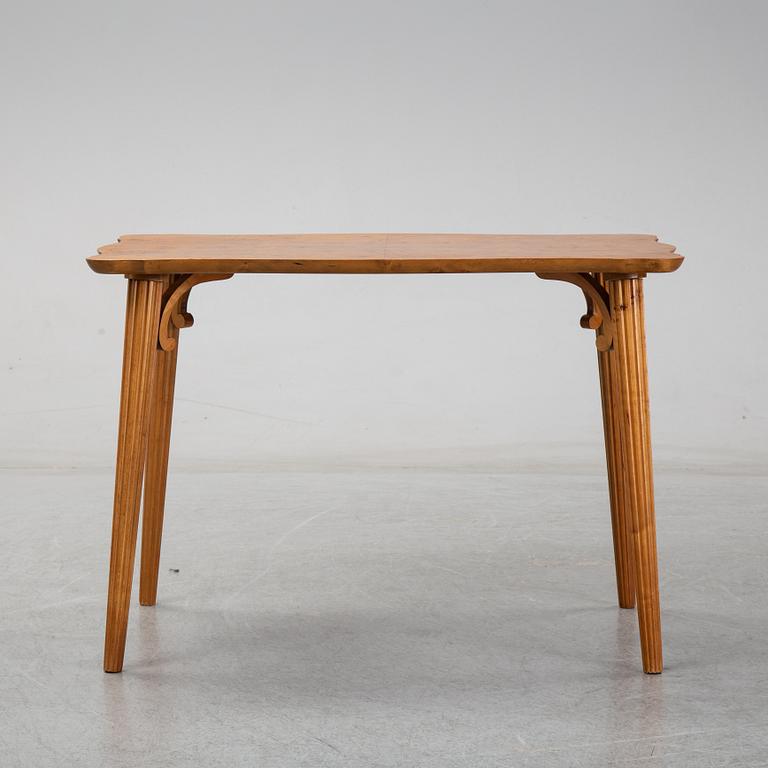 A burr birch veneered Swedish Modern coffee table, 1940's.
