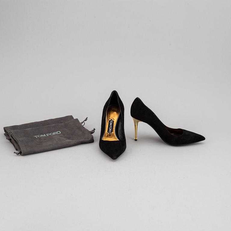 TOM FORD, a pair of black suede hight heel shoes, size 38½,