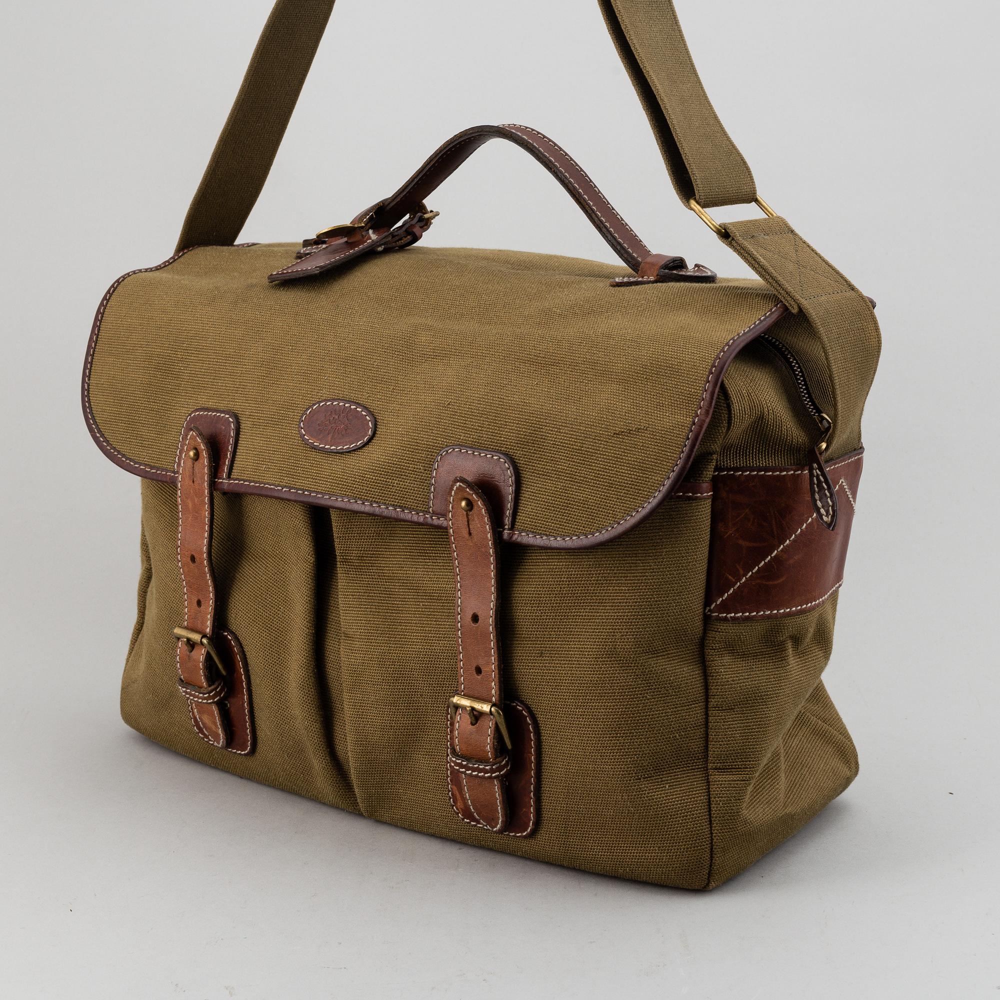 MULBERRY, a canvas and leather bag.