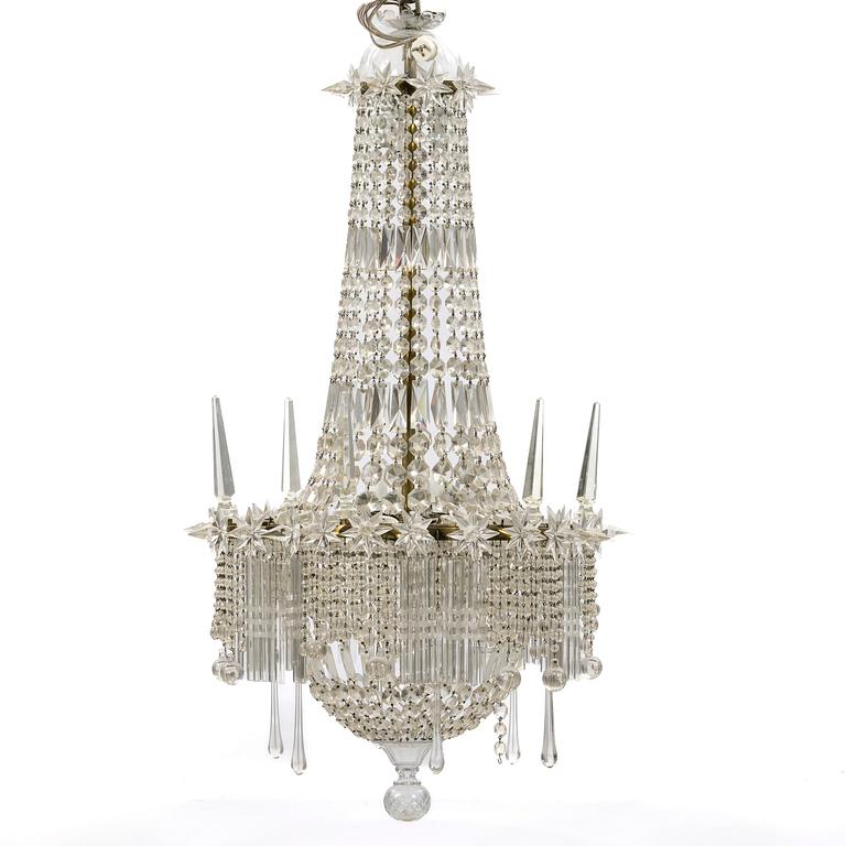 Chandelier, Oscarian, circa 1900.