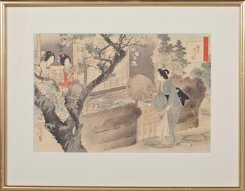 TOSHIKATA MIZUNO, ett par, färgträsnitt.