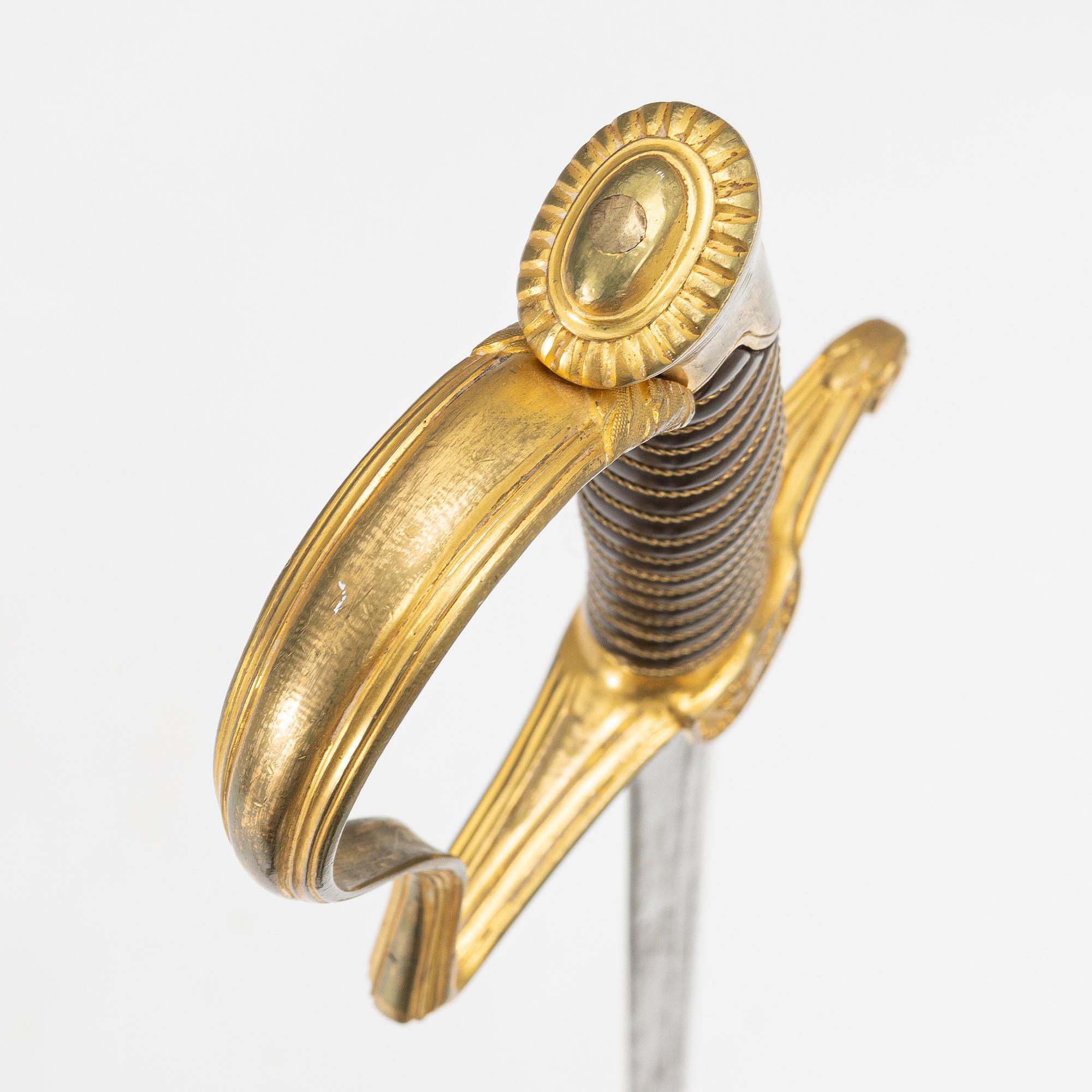 Sabre, Swedish, m/1891 for an officer in the supply corps, with scabbard.