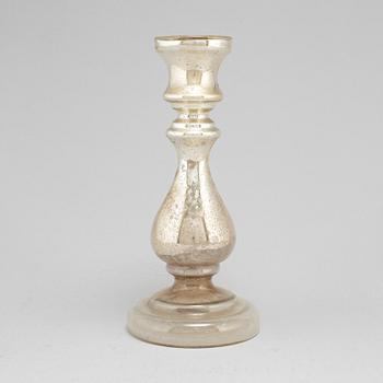 A 19th century glass candlestick.