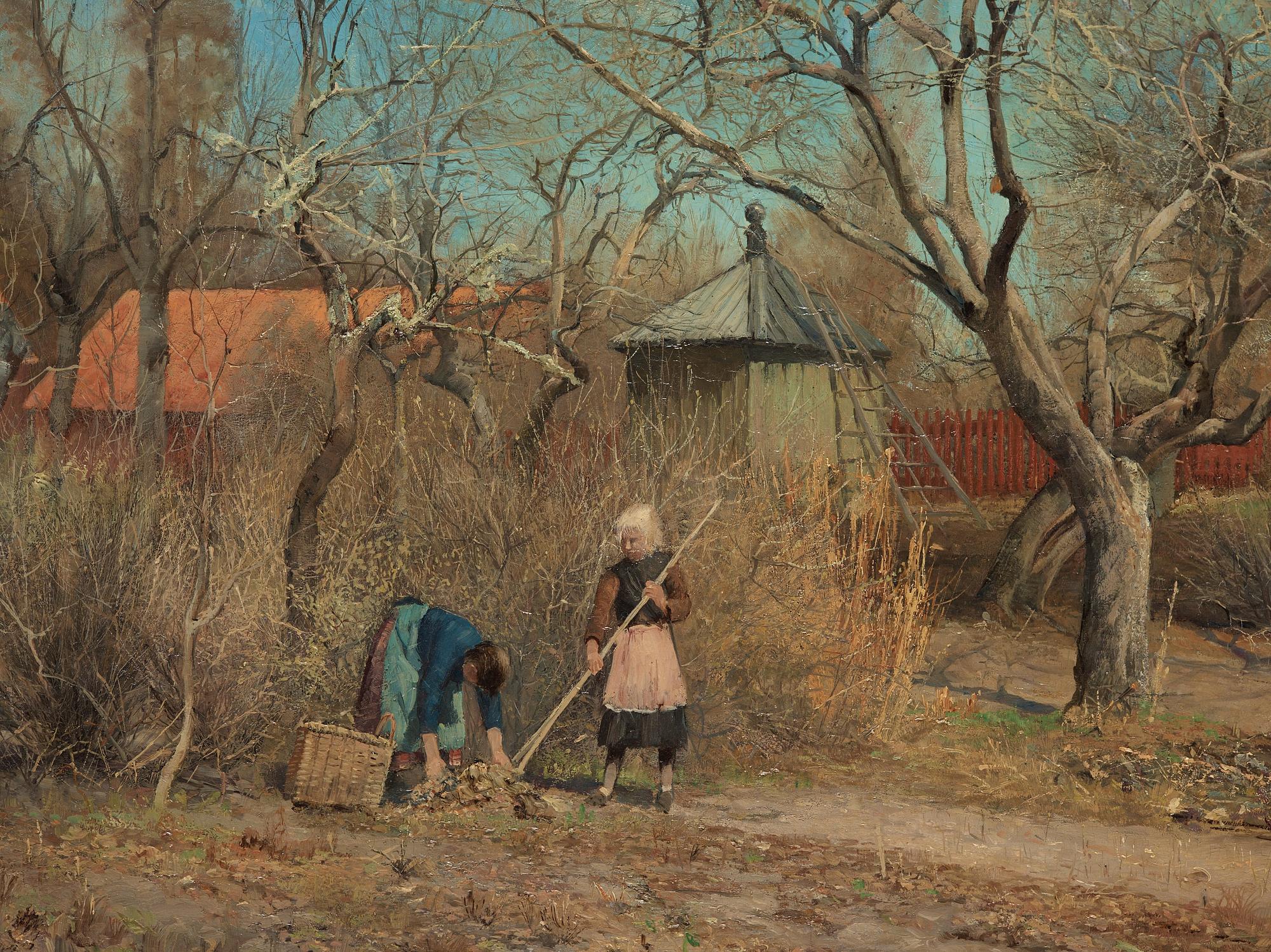 Anshelm Schultzberg, "Barn i trädgården", motiv från Nyckelviken (Children in the Garden, scene from Nyckelviken).