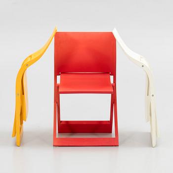 Jens Ring Bursche, folding chairs, 4 pcs, "Fun Waves", for Figurae di Jd., Italy, 21st century.