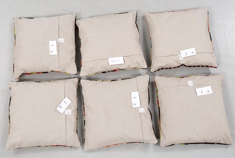 Six kelim pillows.