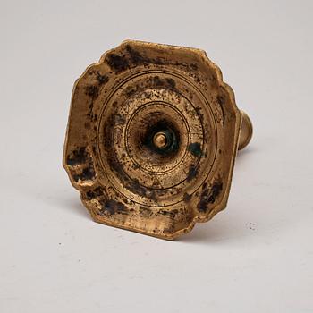 LJUSSTAKE, mässing, senbarock, 1700-talets mitt.