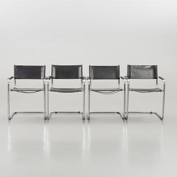 A SET OF 4 ARMCHAIRS, late 20th century,