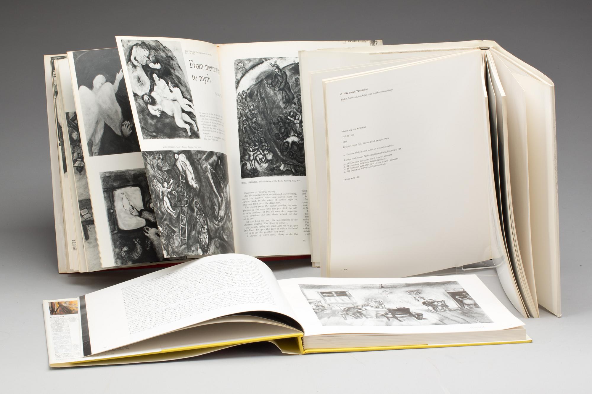 BÖCKER, 3 st. Marc Chagall. Bl.a. "Homme to Marc Chagall" Tudor Publishing Co., New York.