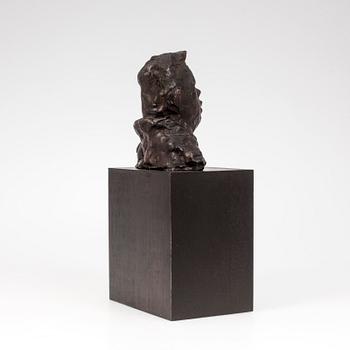 OKÄND KONSTNÄR, skulptur, brons. Otydligt monogramsignerad.