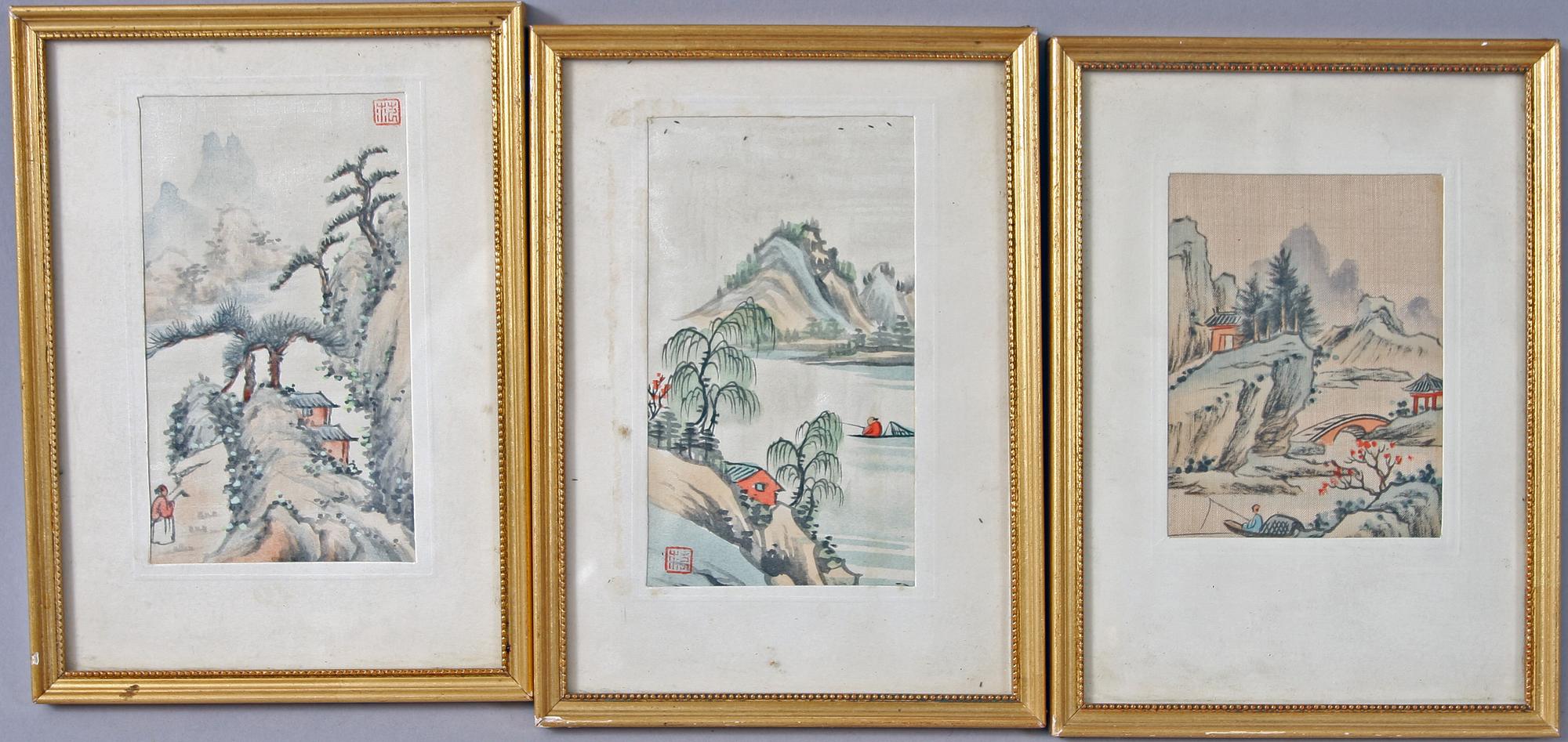 SIDENMÅLNINGAR, 5 st. Kina.