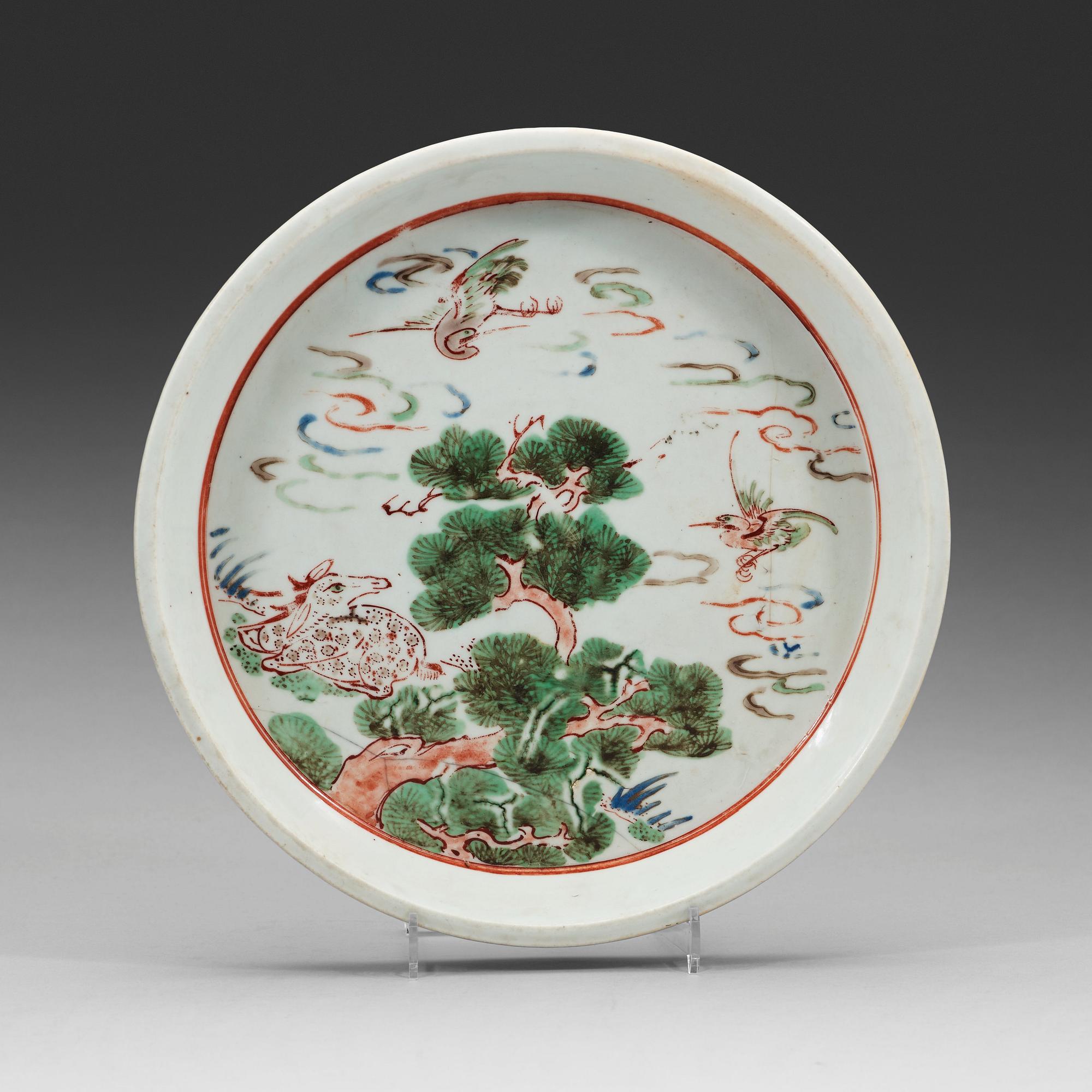 A wucai tray, Ming dynasty, 17th Century.