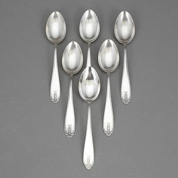 SKEDAR, 6 st, silver, modell "Vasa", GAB, Stockholm 1957-58. Vikt 177 g.