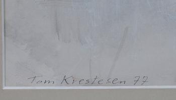 TOM KRESTESEN, blandteknik, signerad och daterad -77.