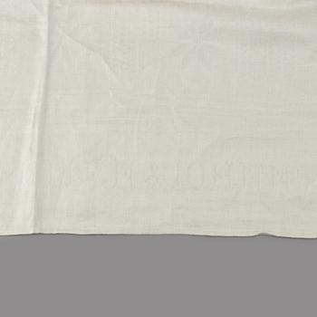 Augusta Skårman, duk, linnedamast, ca 244,5 x 155,5 cm, Gotland.