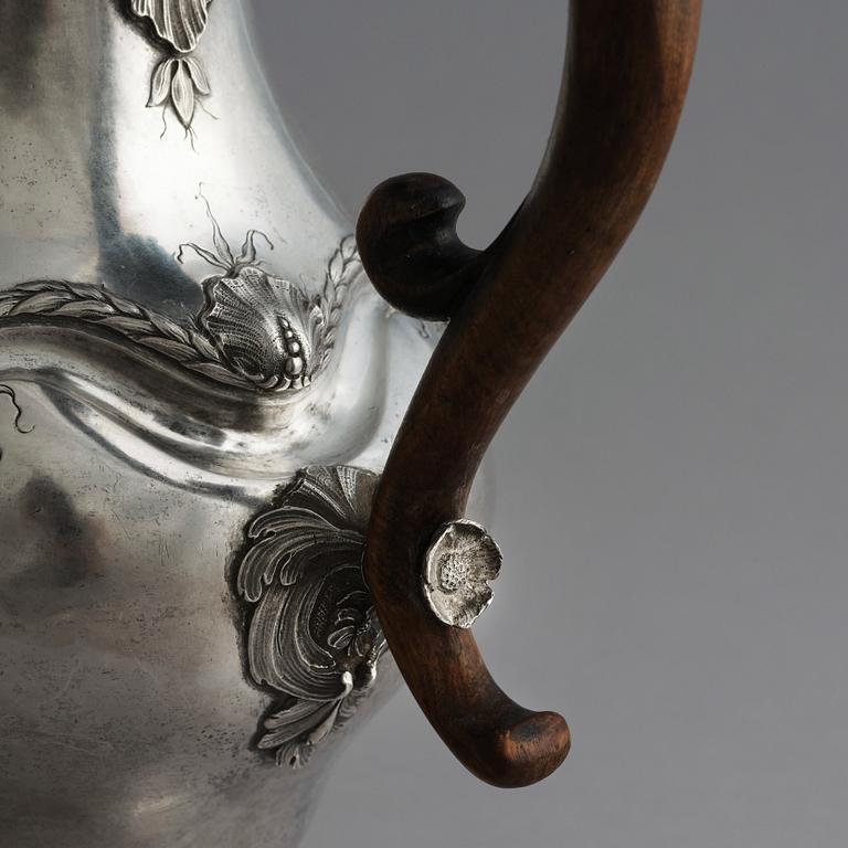 A Swedish 18th Century Rococo silver coffee-pot, marks of Petter Eneroth, Stockholm 1775.