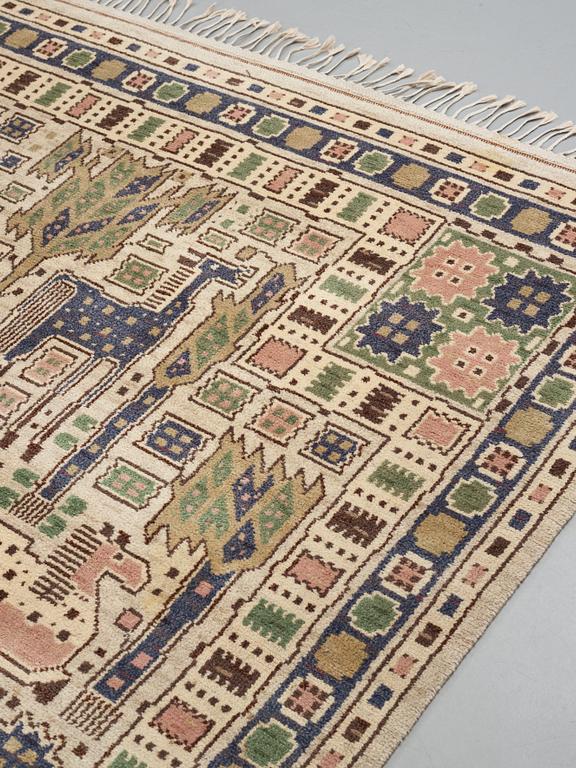 Märta Måås-Fjetterström, A carpet, "Hästhagen", knotted pile, ca 329,5-331,5 x 222,5-224 cm, signed AB MMF.