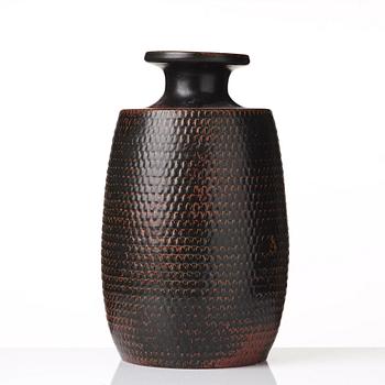 Stig Lindberg, a stoneware vase, Gustavsberg studio, Sweden 1965.