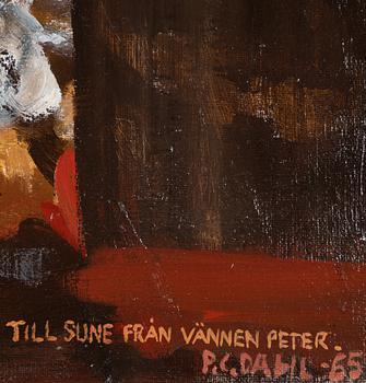 Peter Dahl, olja på duk, signerad med dedikation och daterad -65.