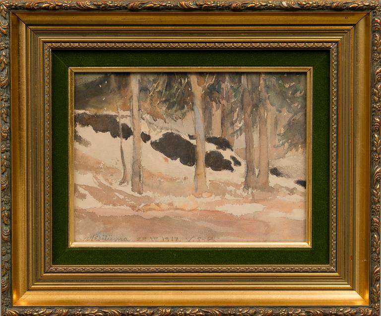 VENNY SOLDAN-BROFELDT, watercolour, signed and dated "Näsilinna", 29.6.1917.