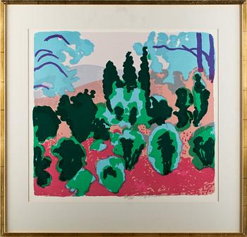 INGE SCHIÖLER, färglitografi, signerad och numrerad 120/195.