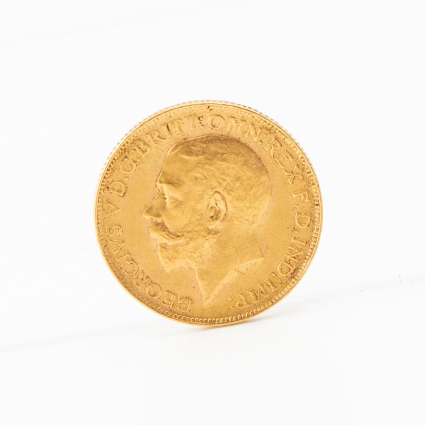 Gold coin 1 Sovereign 1917 United Kingdom George V.