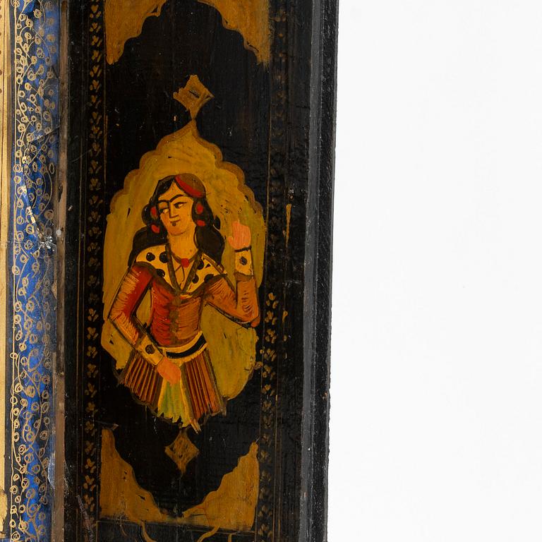 A Qajar Khatamkari laque mirror, circa 1900.