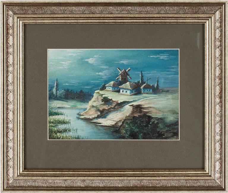 NIKOLAI RYKALOFF, akvarell, signerad.