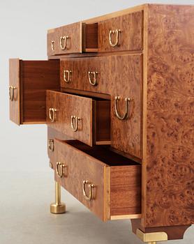 A Josef Frank elm burrwood and walnut bureau, Svenskt Tenn, model 2170.