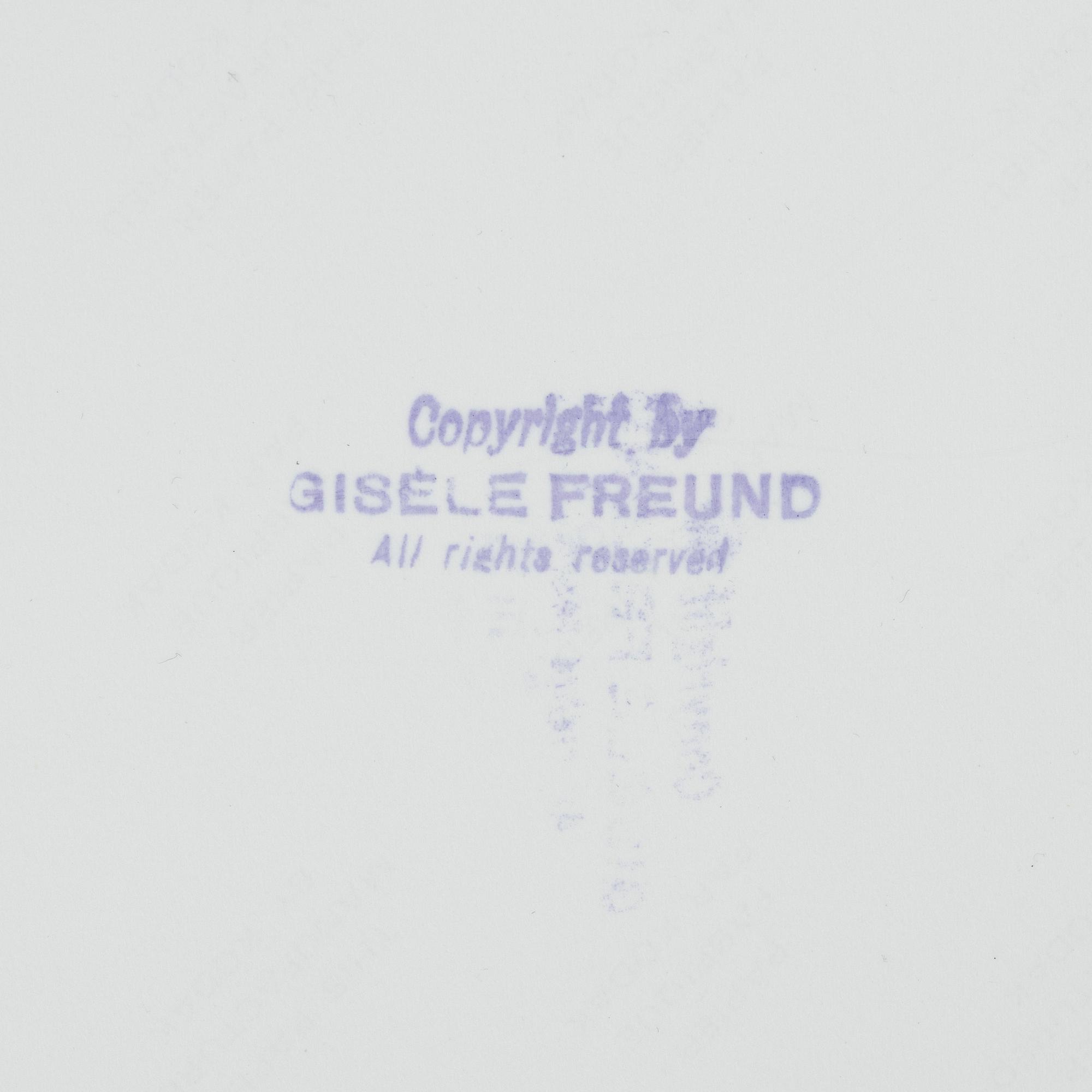 Gisèle Freund, photograph of André Breton signed and stamped.
