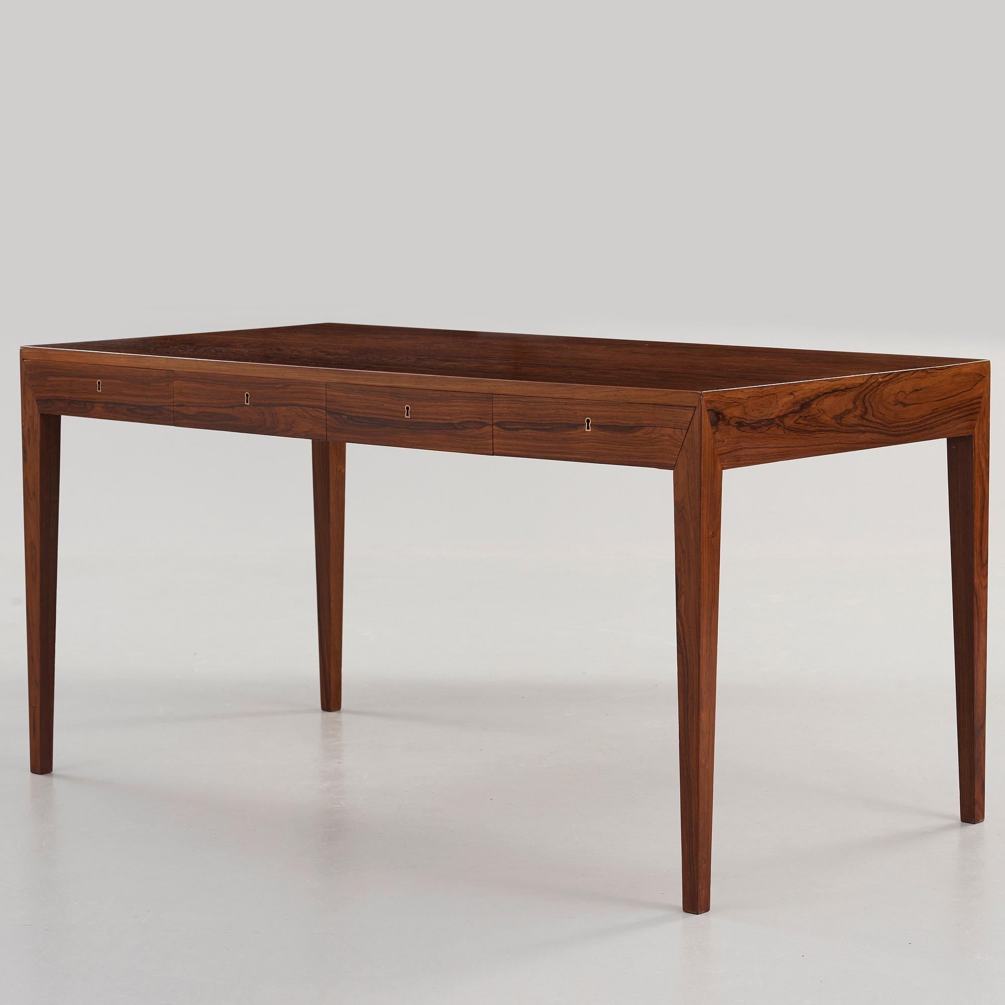SEVERIN HANSEN, attributed to, a palisander desk, Denmark 1960's.