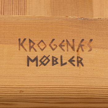 A dining table, trestle table, pine, Krogenes Möbler, Norway, mid-20th century.